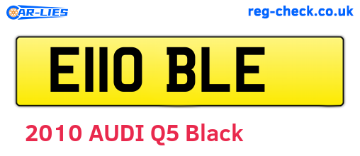 E110BLE are the vehicle registration plates.