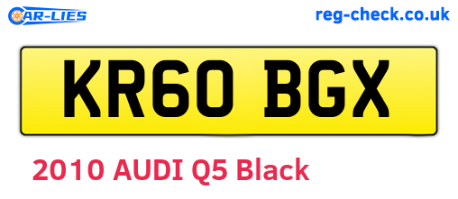 KR60BGX are the vehicle registration plates.