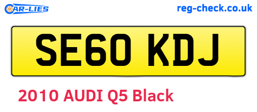 SE60KDJ are the vehicle registration plates.