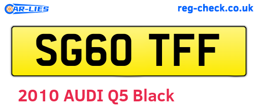 SG60TFF are the vehicle registration plates.