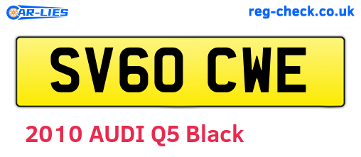 SV60CWE are the vehicle registration plates.