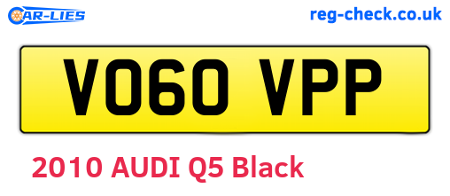 VO60VPP are the vehicle registration plates.