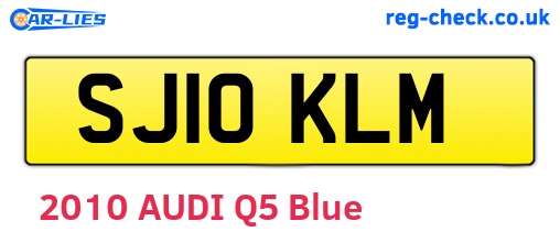SJ10KLM are the vehicle registration plates.