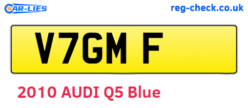 V7GMF are the vehicle registration plates.