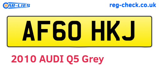 AF60HKJ are the vehicle registration plates.