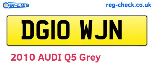 DG10WJN are the vehicle registration plates.