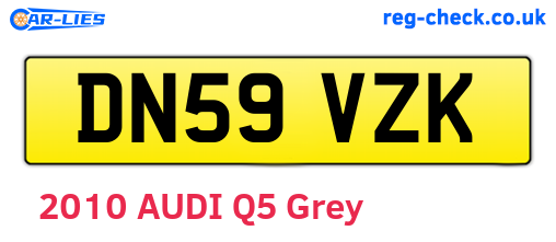 DN59VZK are the vehicle registration plates.