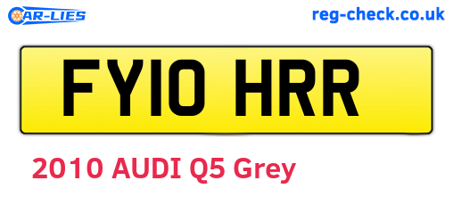 FY10HRR are the vehicle registration plates.