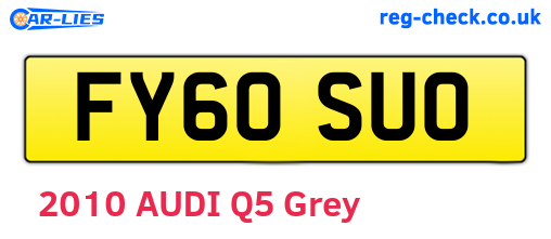 FY60SUO are the vehicle registration plates.