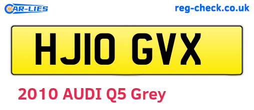 HJ10GVX are the vehicle registration plates.