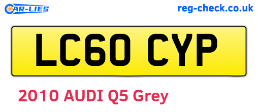 LC60CYP are the vehicle registration plates.