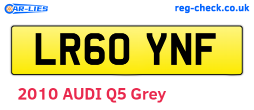 LR60YNF are the vehicle registration plates.