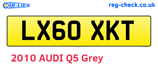 LX60XKT are the vehicle registration plates.
