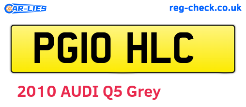 PG10HLC are the vehicle registration plates.