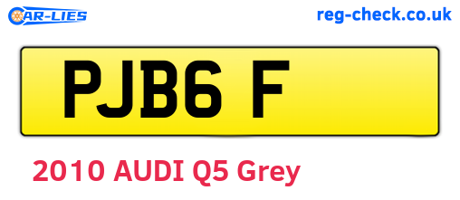 PJB6F are the vehicle registration plates.