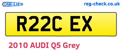 R22CEX are the vehicle registration plates.
