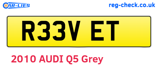 R33VET are the vehicle registration plates.