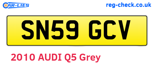 SN59GCV are the vehicle registration plates.