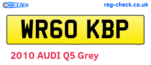 WR60KBP are the vehicle registration plates.