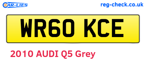 WR60KCE are the vehicle registration plates.