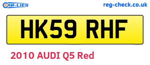 HK59RHF are the vehicle registration plates.