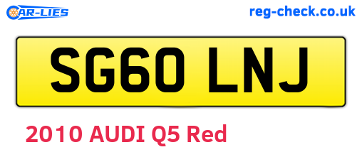 SG60LNJ are the vehicle registration plates.