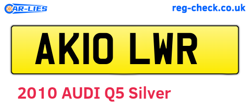 AK10LWR are the vehicle registration plates.