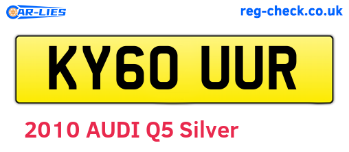 KY60UUR are the vehicle registration plates.