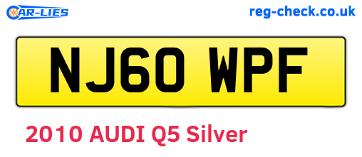 NJ60WPF are the vehicle registration plates.