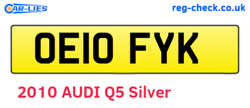 OE10FYK are the vehicle registration plates.