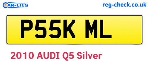 P55KML are the vehicle registration plates.