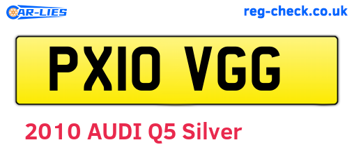 PX10VGG are the vehicle registration plates.