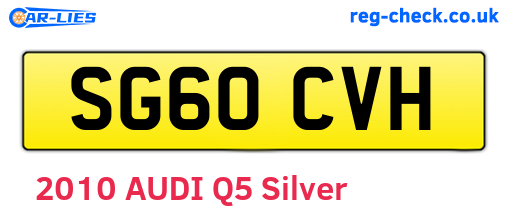 SG60CVH are the vehicle registration plates.