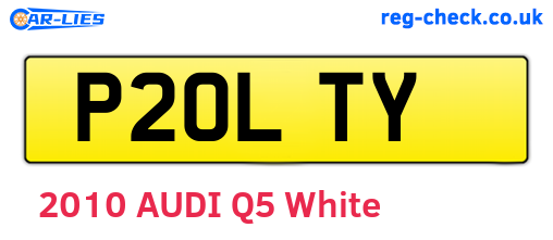 P20LTY are the vehicle registration plates.