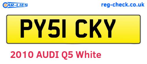 PY51CKY are the vehicle registration plates.