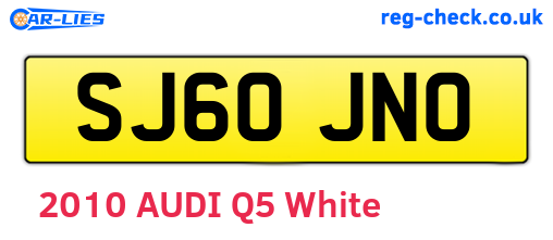 SJ60JNO are the vehicle registration plates.