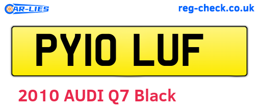 PY10LUF are the vehicle registration plates.