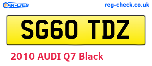 SG60TDZ are the vehicle registration plates.