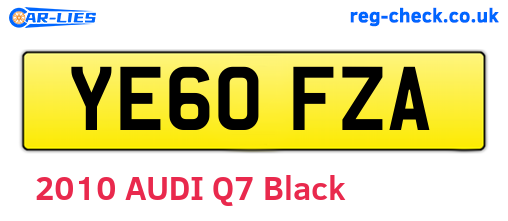 YE60FZA are the vehicle registration plates.