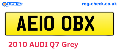 AE10OBX are the vehicle registration plates.