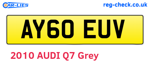 AY60EUV are the vehicle registration plates.