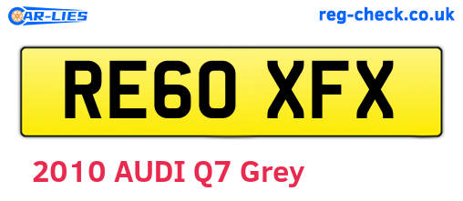 RE60XFX are the vehicle registration plates.