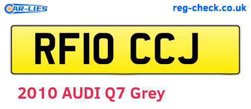 RF10CCJ are the vehicle registration plates.