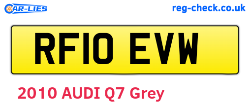 RF10EVW are the vehicle registration plates.