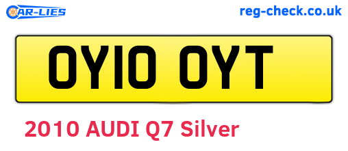 OY10OYT are the vehicle registration plates.