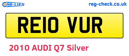 RE10VUR are the vehicle registration plates.