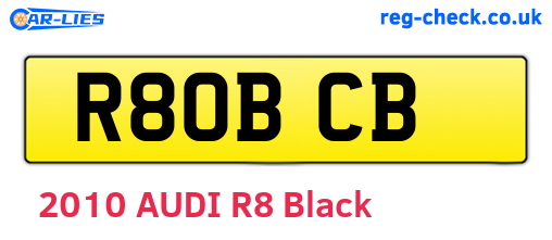 R80BCB are the vehicle registration plates.