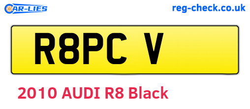 R8PCV are the vehicle registration plates.