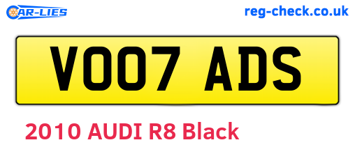 VO07ADS are the vehicle registration plates.
