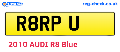R8RPU are the vehicle registration plates.